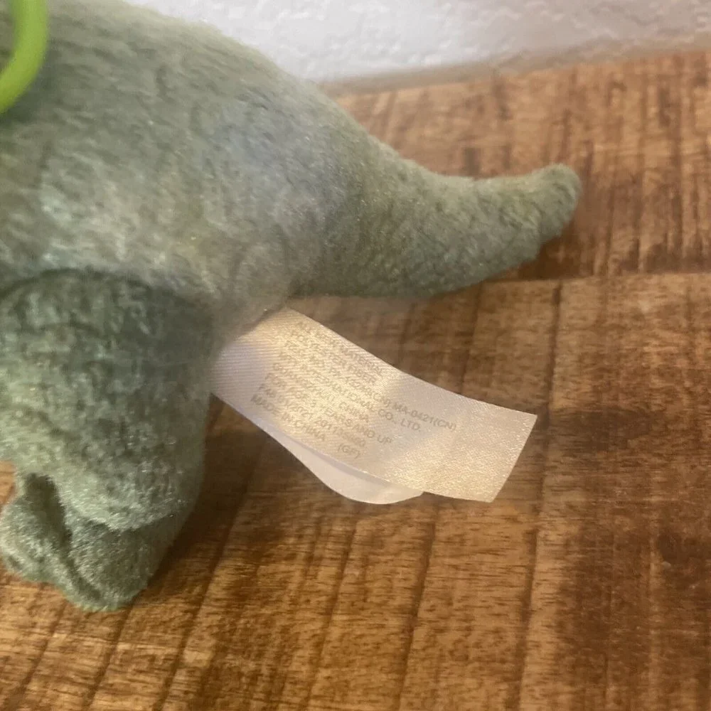 T Rex Dinosaur Backpack Clip Green Soft Plush Stuffed Animal Kids Toy
